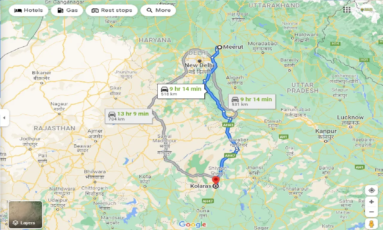 meerut-to-kolaras-one-way