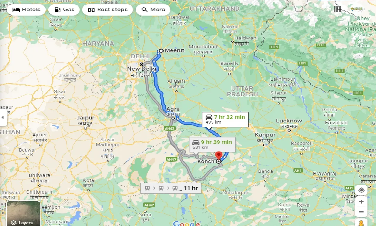 meerut-to-konch-taxi