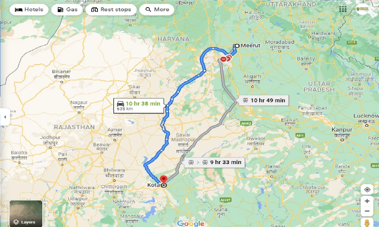 meerut-to-kota-taxi