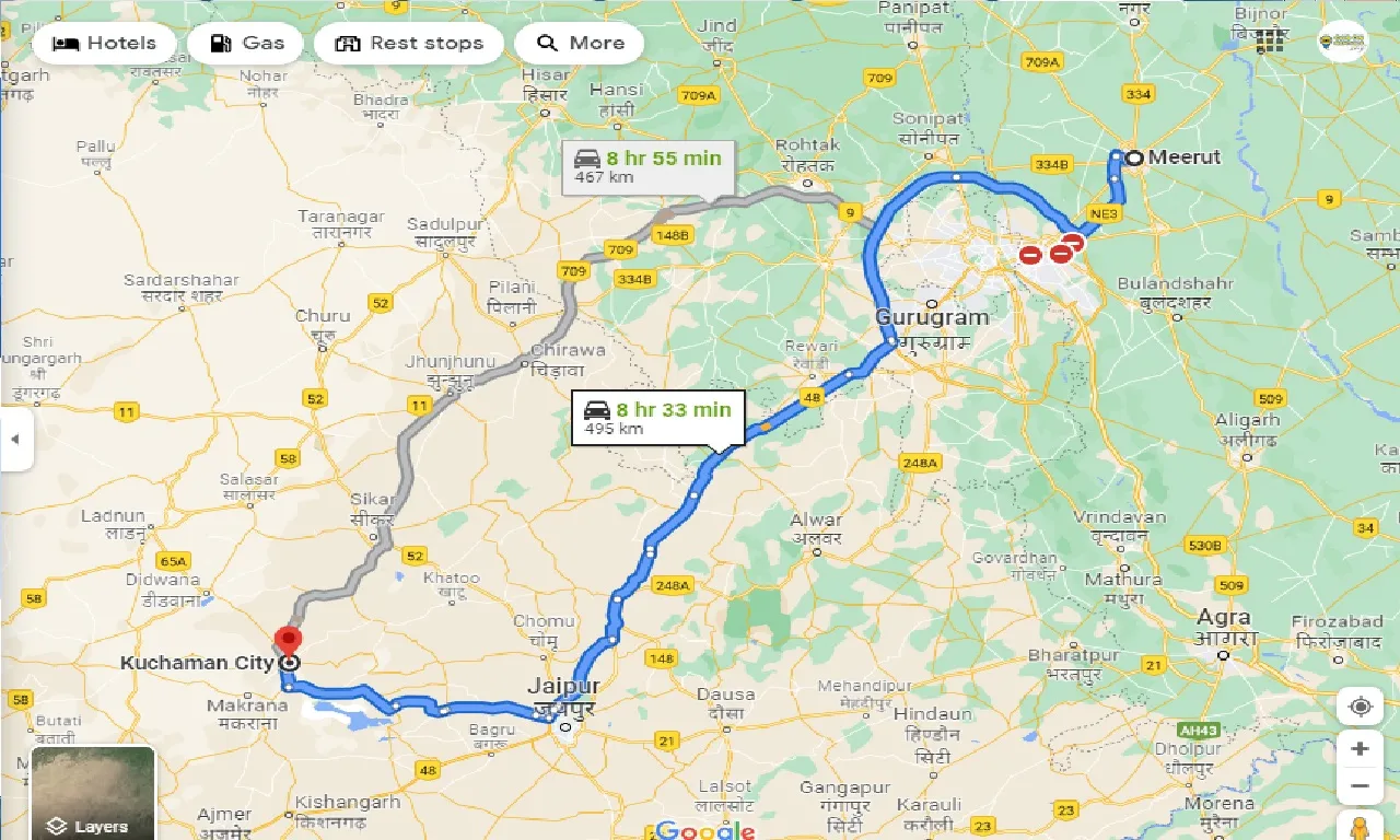 meerut-to-kuchaman-city-one-way