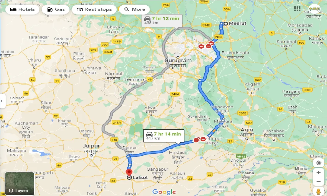meerut-to-lalsot-taxi