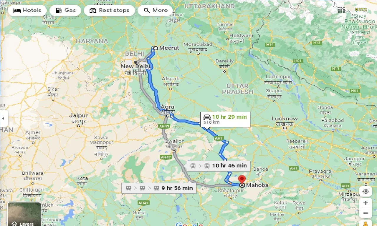 meerut-to-mahoba-taxi