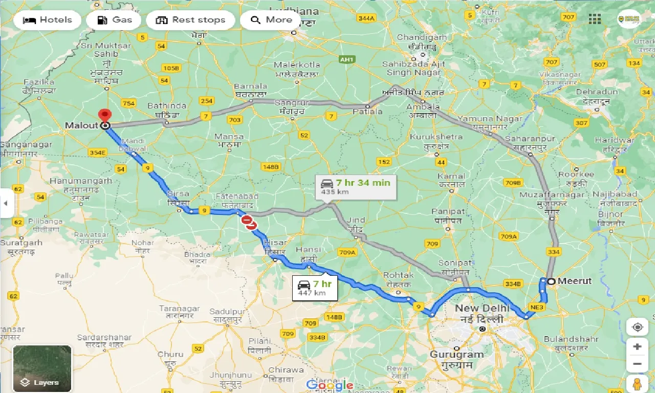 meerut-to-malout-taxi