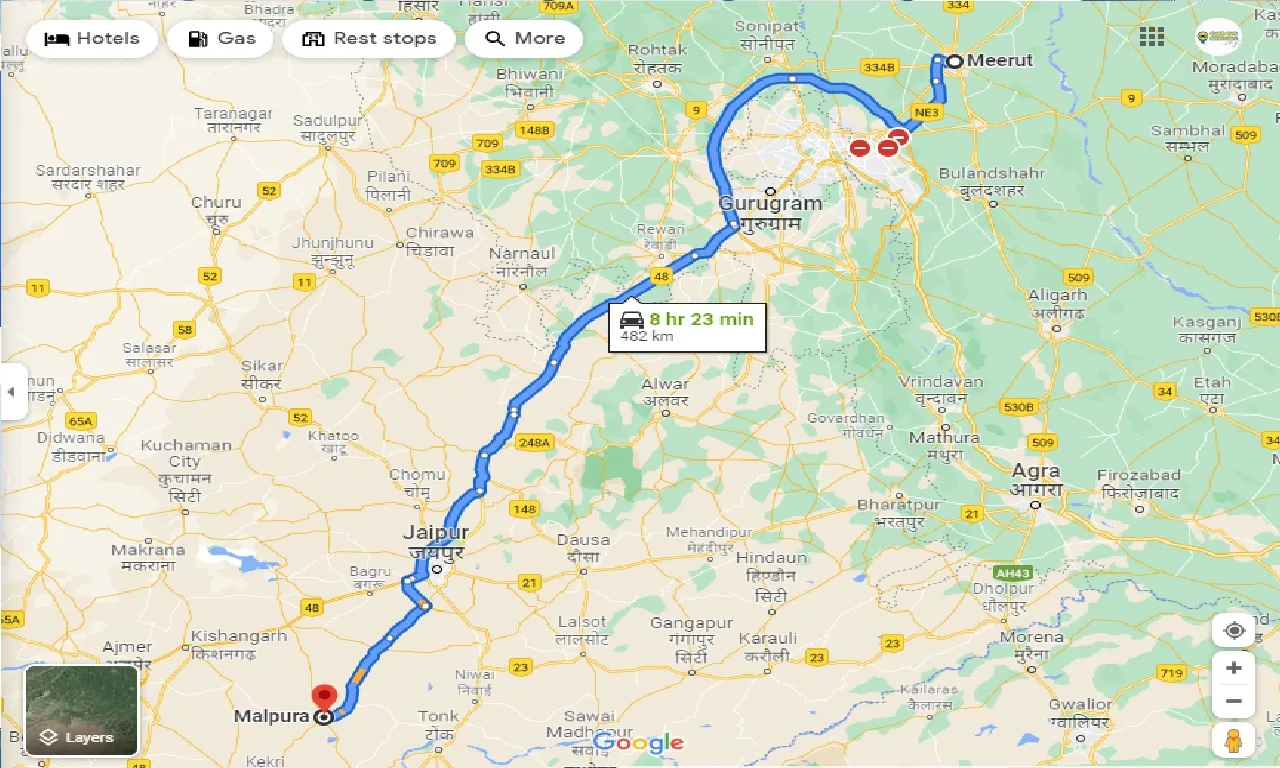meerut-to-malpura-taxi