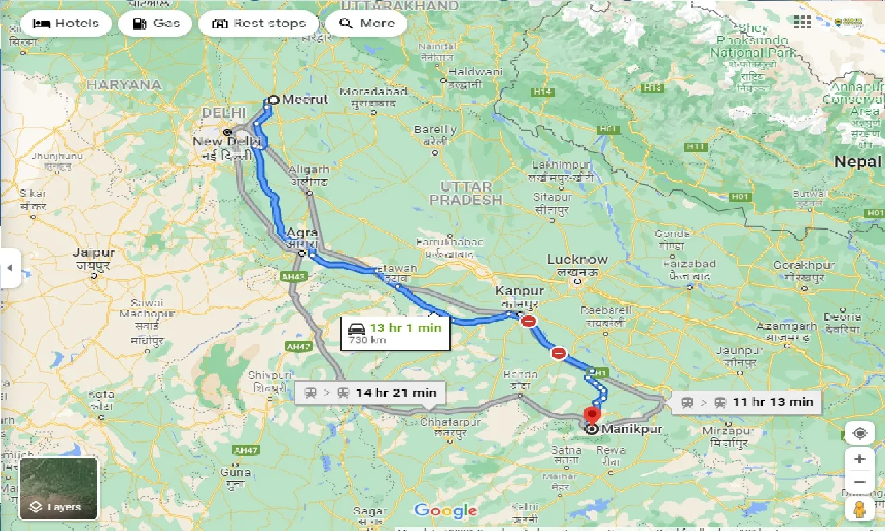 meerut-to-manikpur-one-way