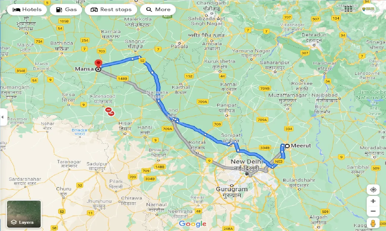 meerut-to-mansa-taxi