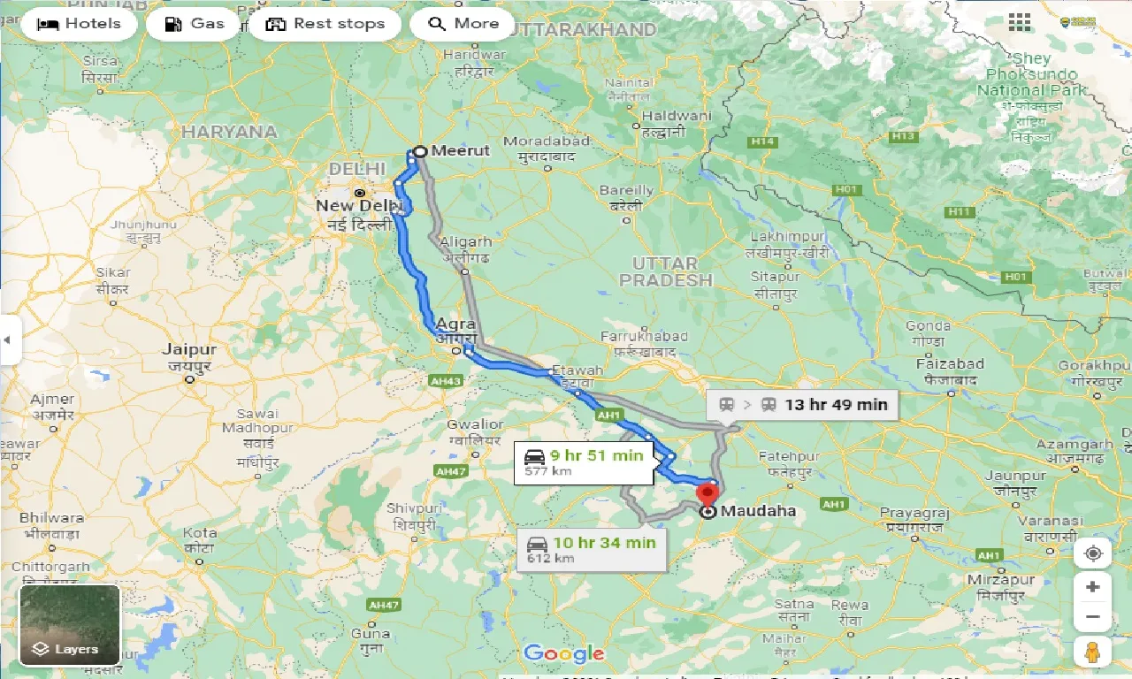 meerut-to-maudaha-one-way
