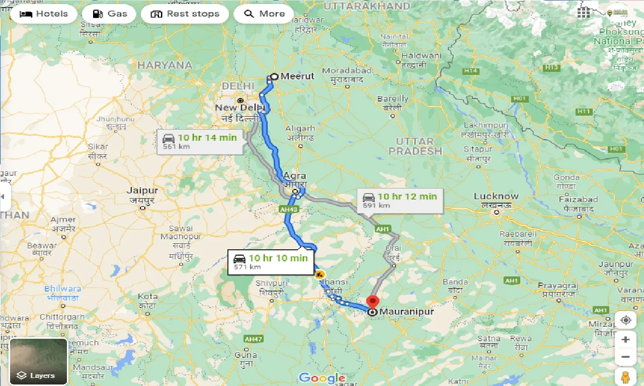 meerut-to-mauranipur-one-way