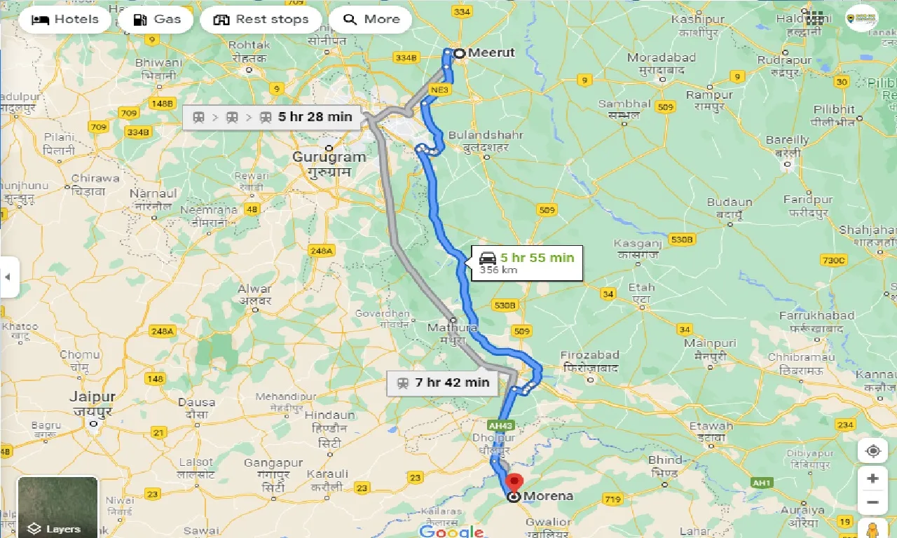 meerut-to-morena-one-way