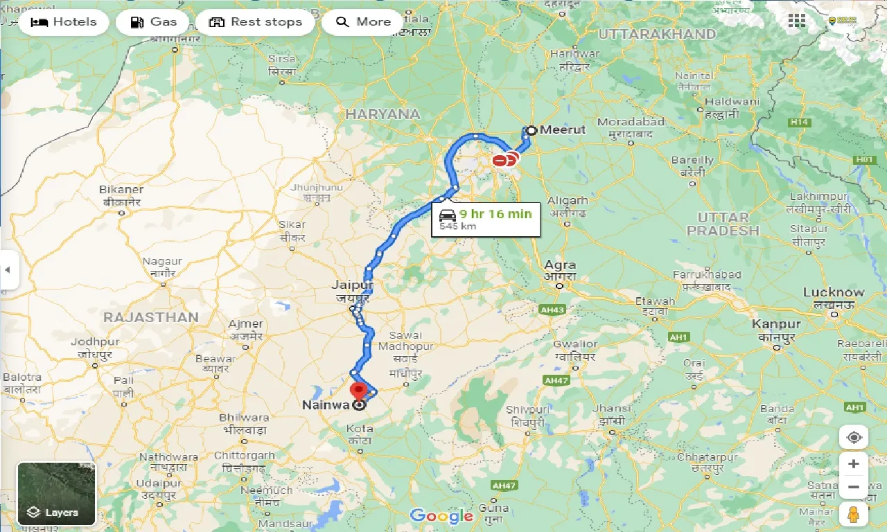 meerut-to-nainwa-one-way