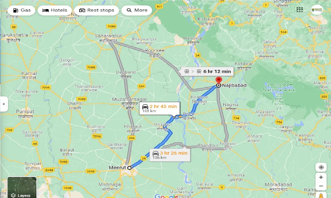 meerut-to-najibabad-one-way