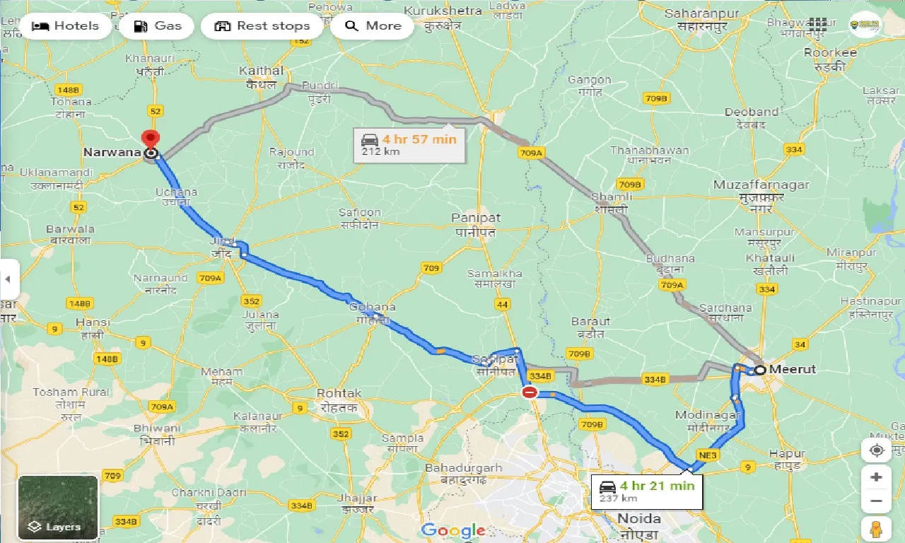 meerut-to-narwana-one-way
