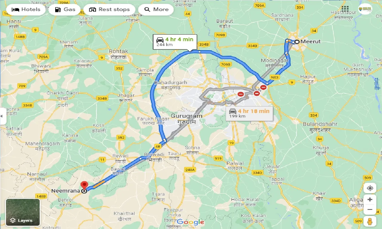 meerut-to-neemrana-taxi