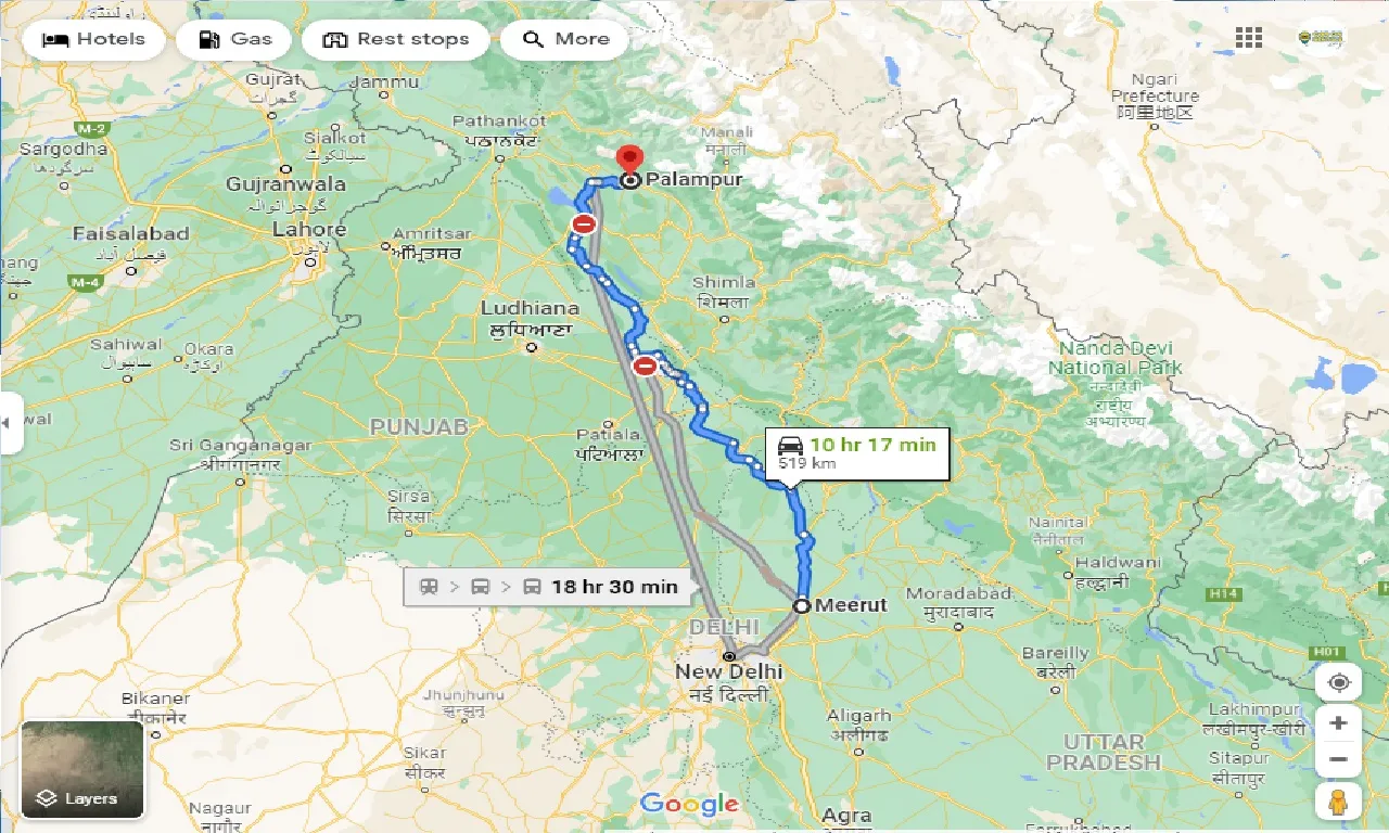 meerut-to-palampur-taxi