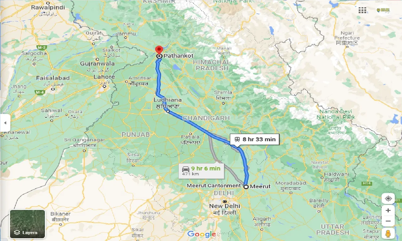 meerut-to-pathankot-one-way