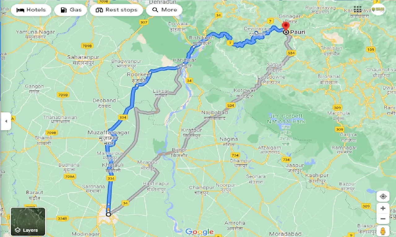 meerut-to-pauri-taxi