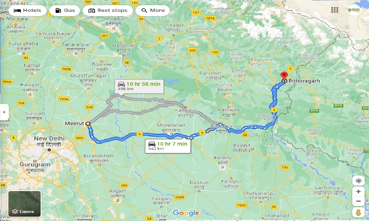meerut-to-pithoragarh-one-way