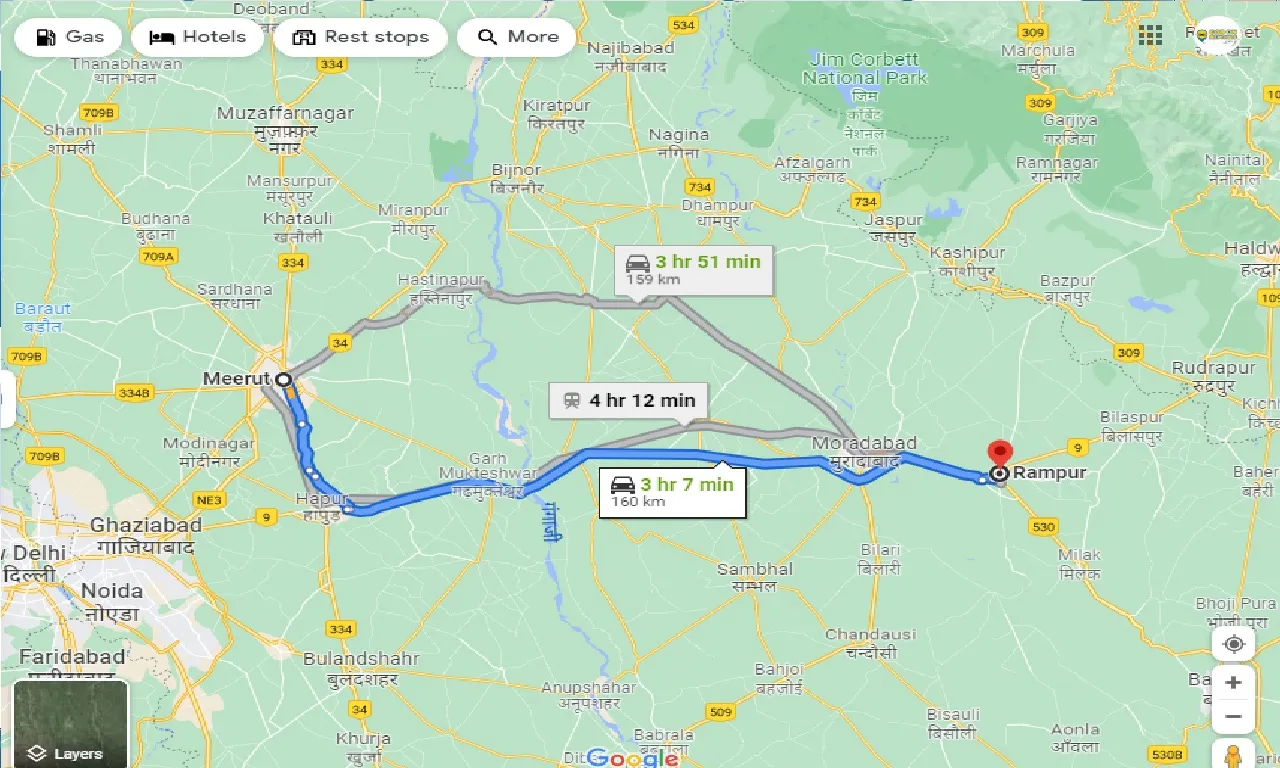 meerut-to-rampur-one-way