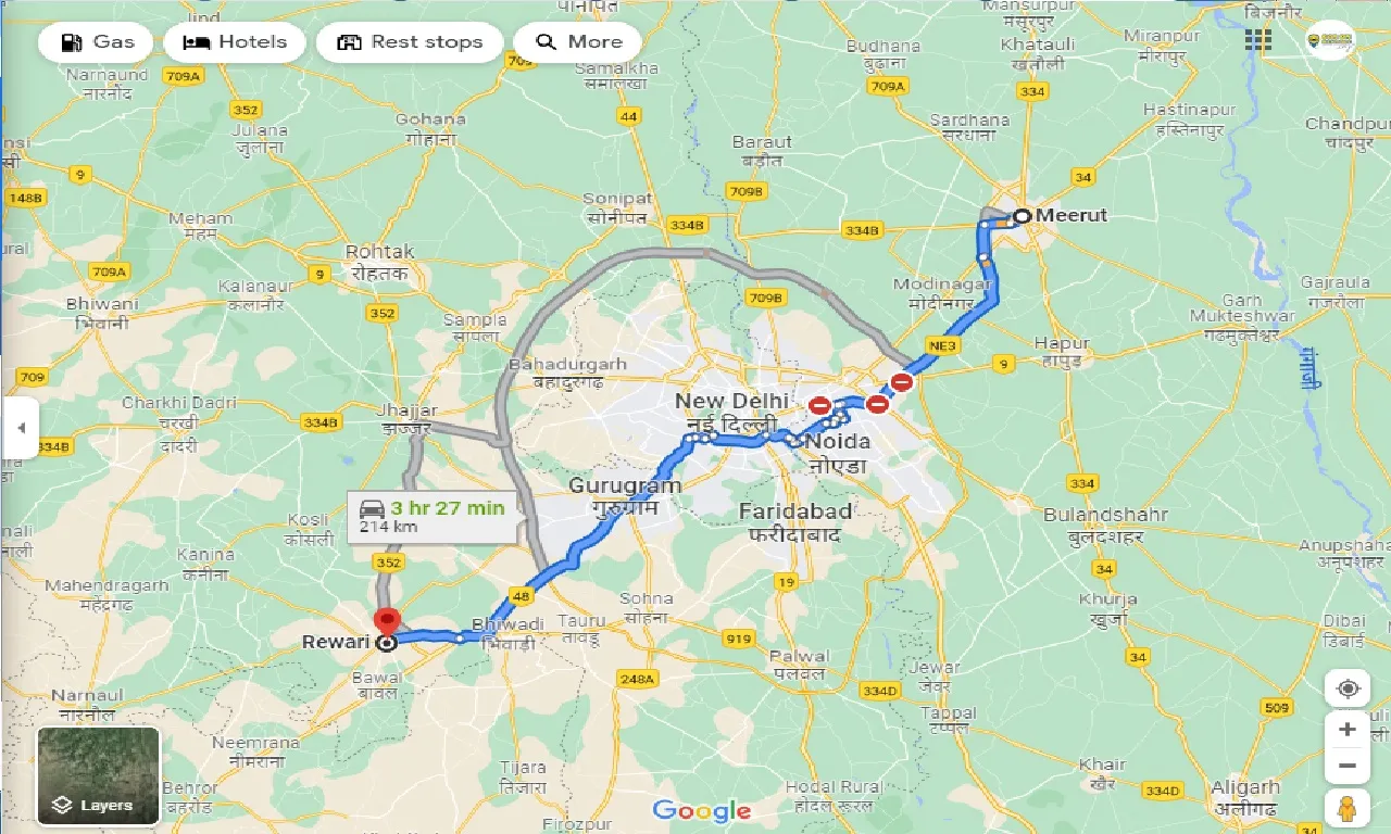 meerut-to-rewari-taxi