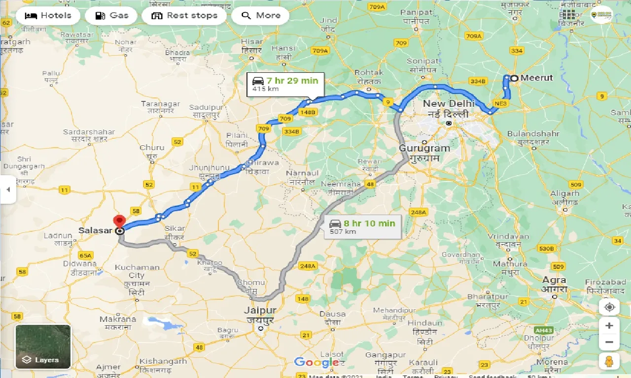 meerut-to-salasar-one-way