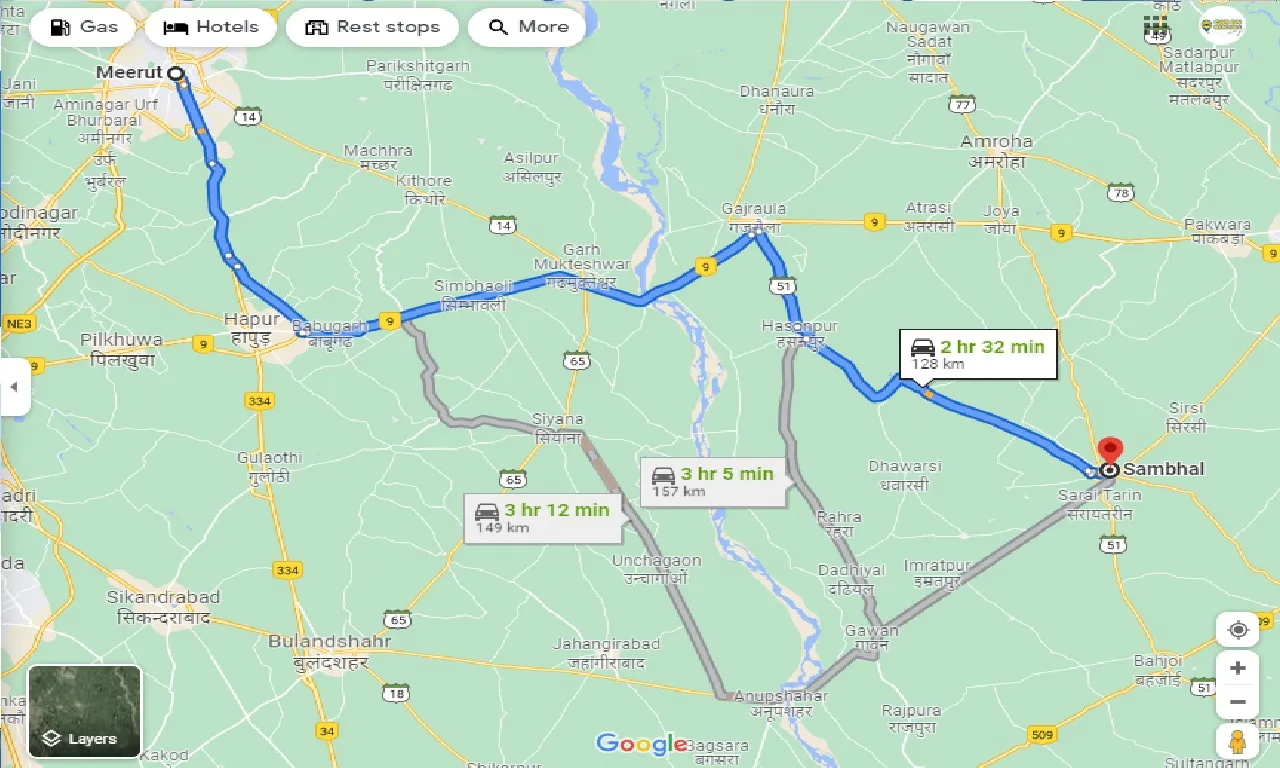 meerut-to-sambhal-one-way