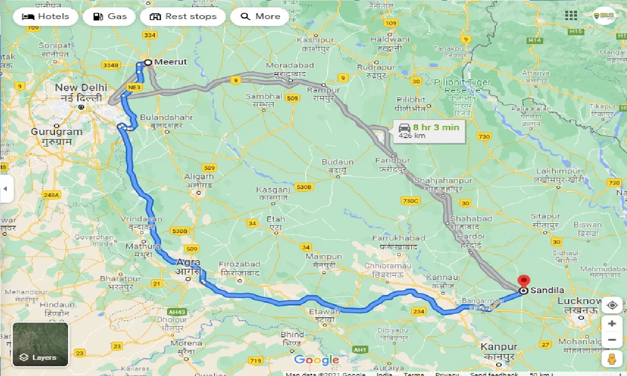 meerut-to-sandila-one-way