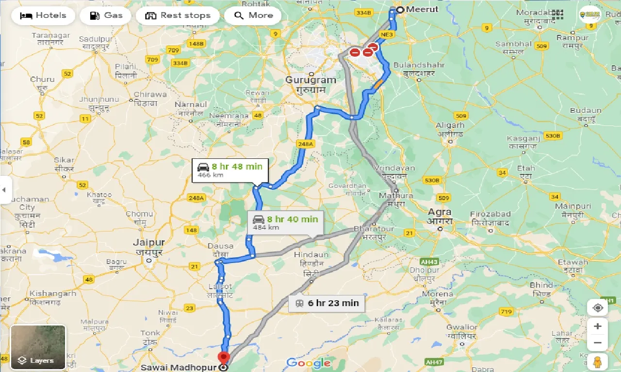 meerut-to-sawai-madhopur-one-way