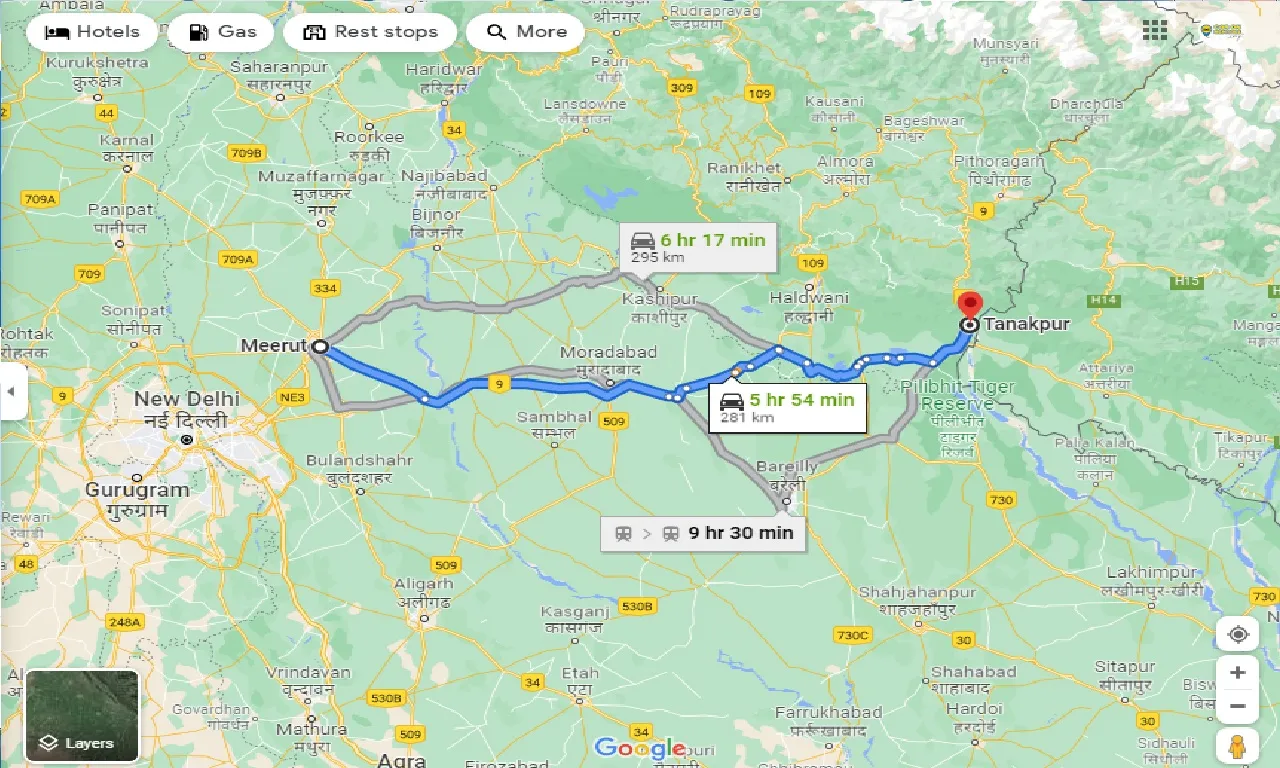 meerut-to-tanakpur-one-way