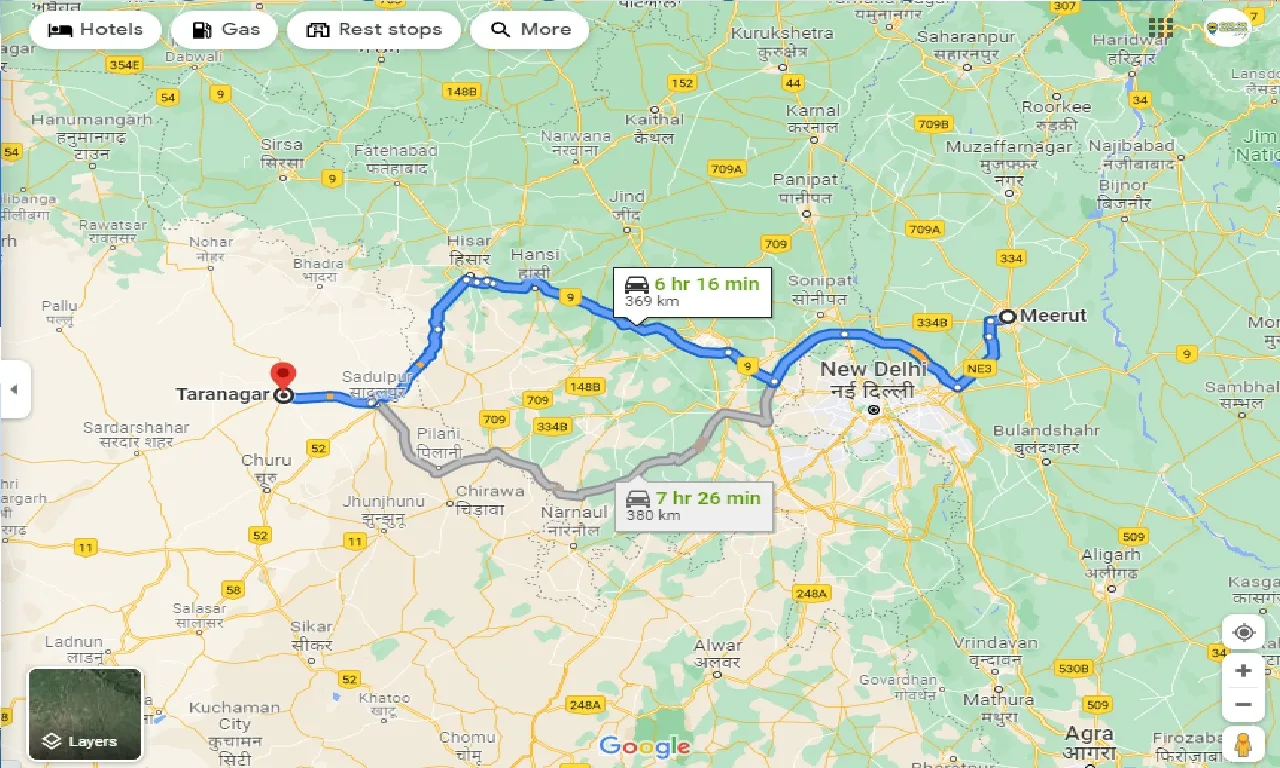 meerut-to-taranagar-taxi
