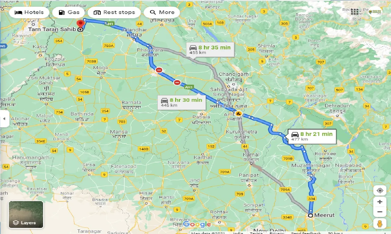 meerut-to-tarn-taran-sahib-one-way