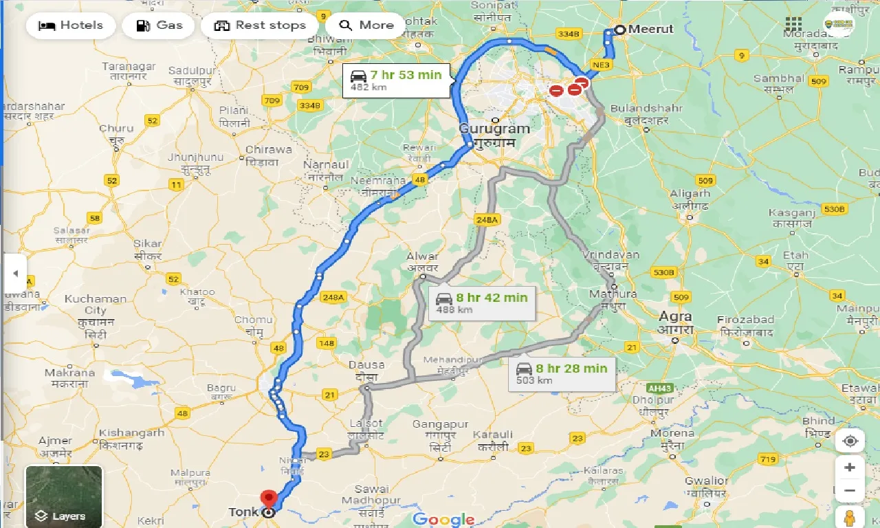 meerut-to-tonk-one-way