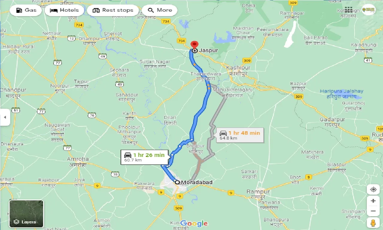 moradabad-to-Jaspur-taxi