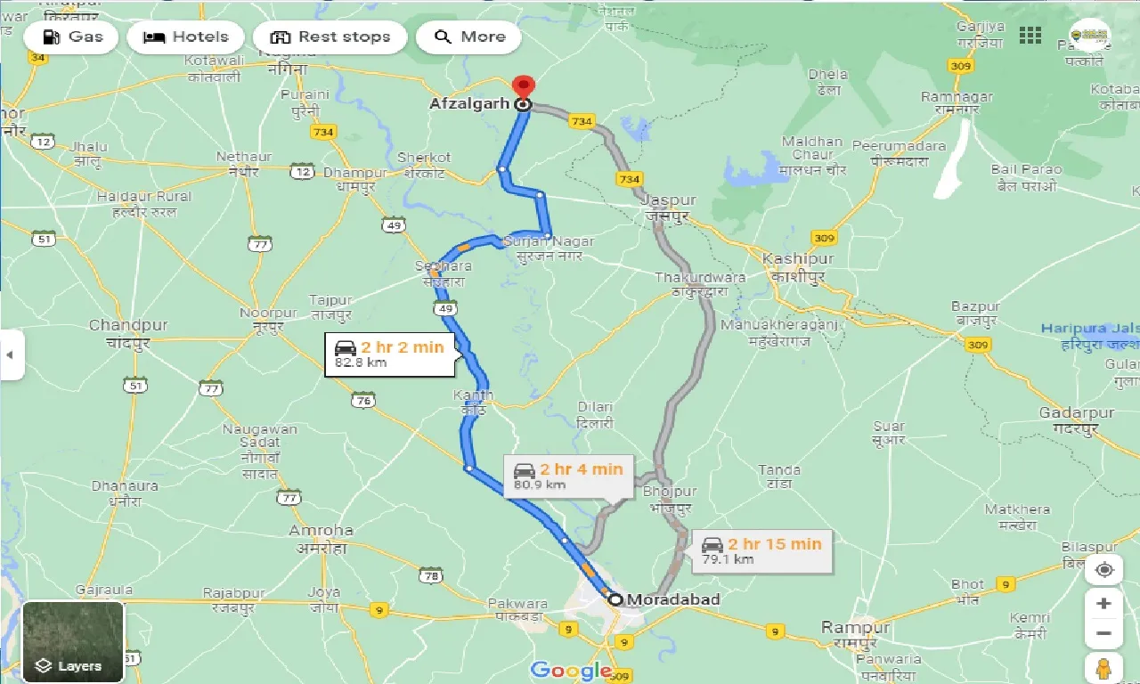moradabad-to-afzalgarh-one-way