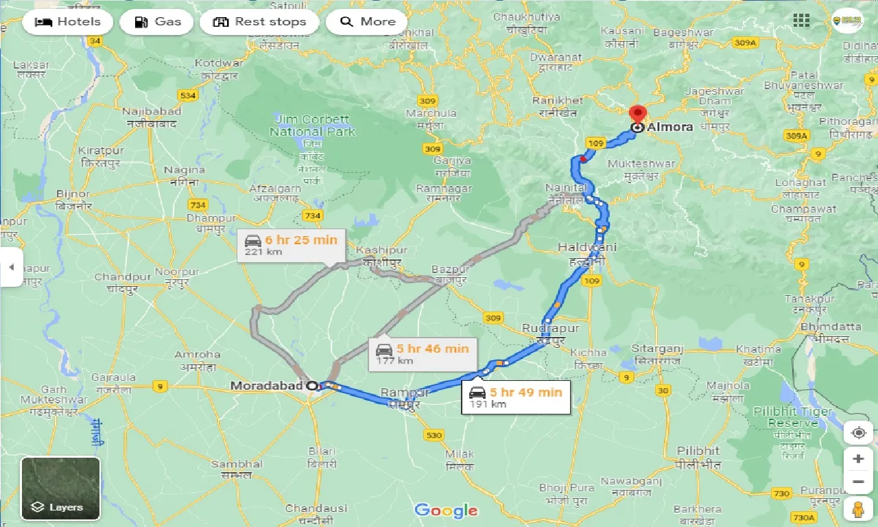 moradabad-to-almora-taxi