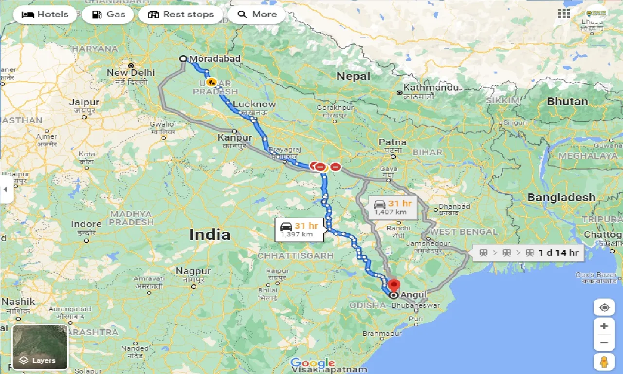 moradabad-to-angul-taxi