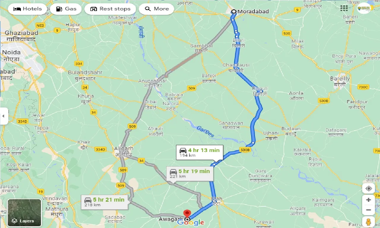 moradabad-to-awagarh-taxi
