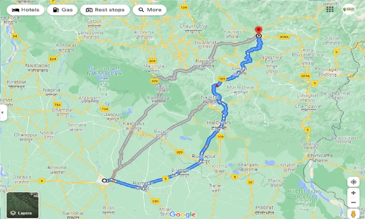 moradabad-to-bageshwar-taxi