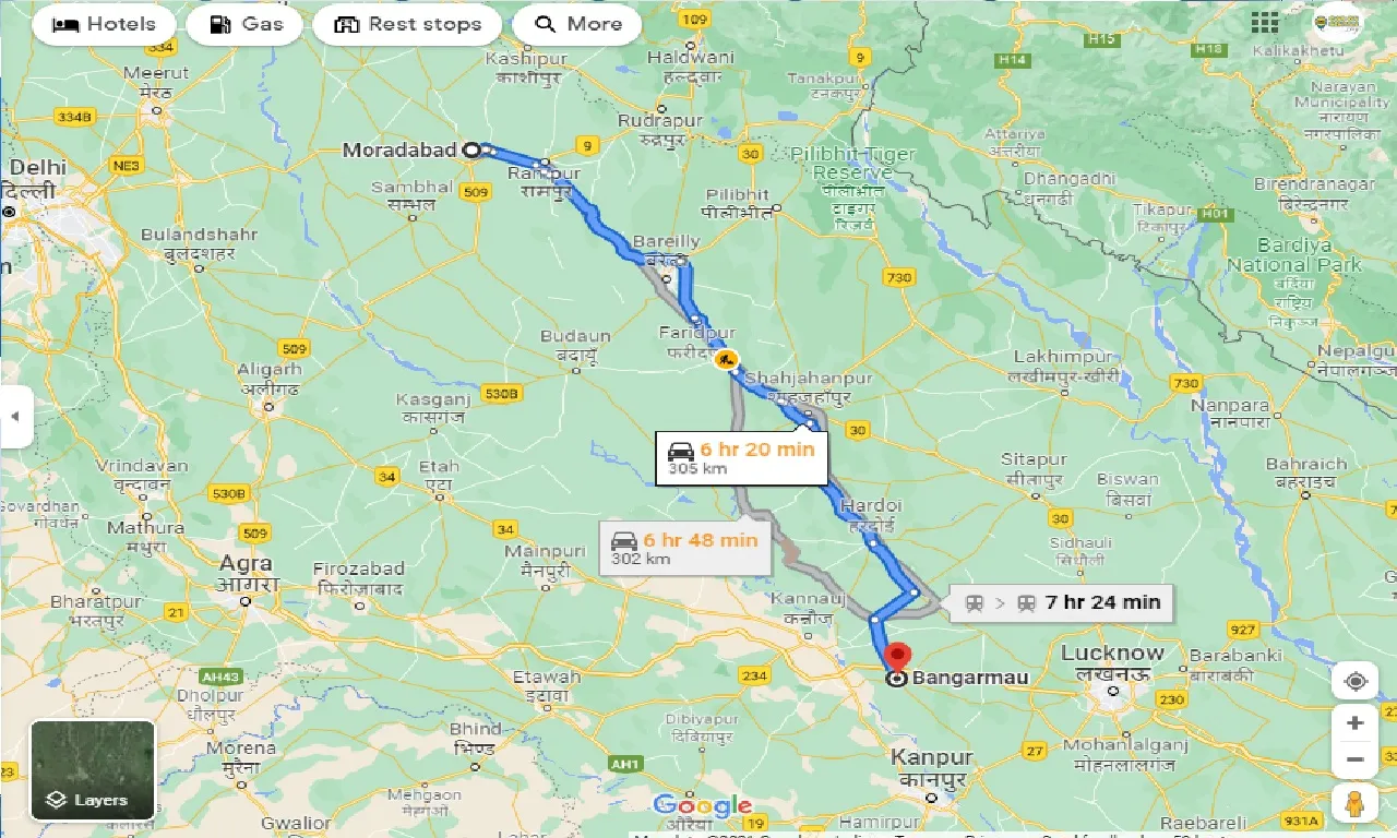 moradabad-to-bangarmau-one-way