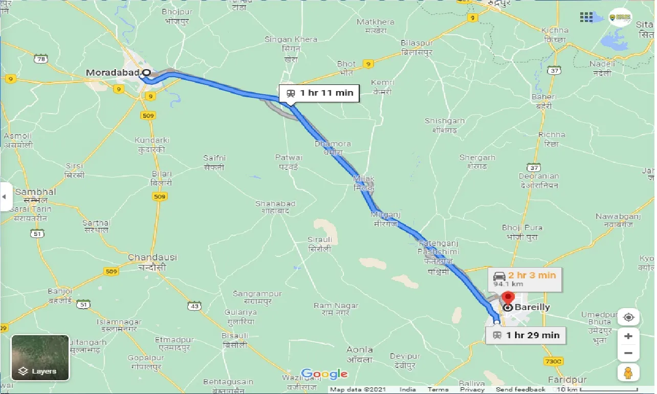 moradabad-to-bareilly-one-way