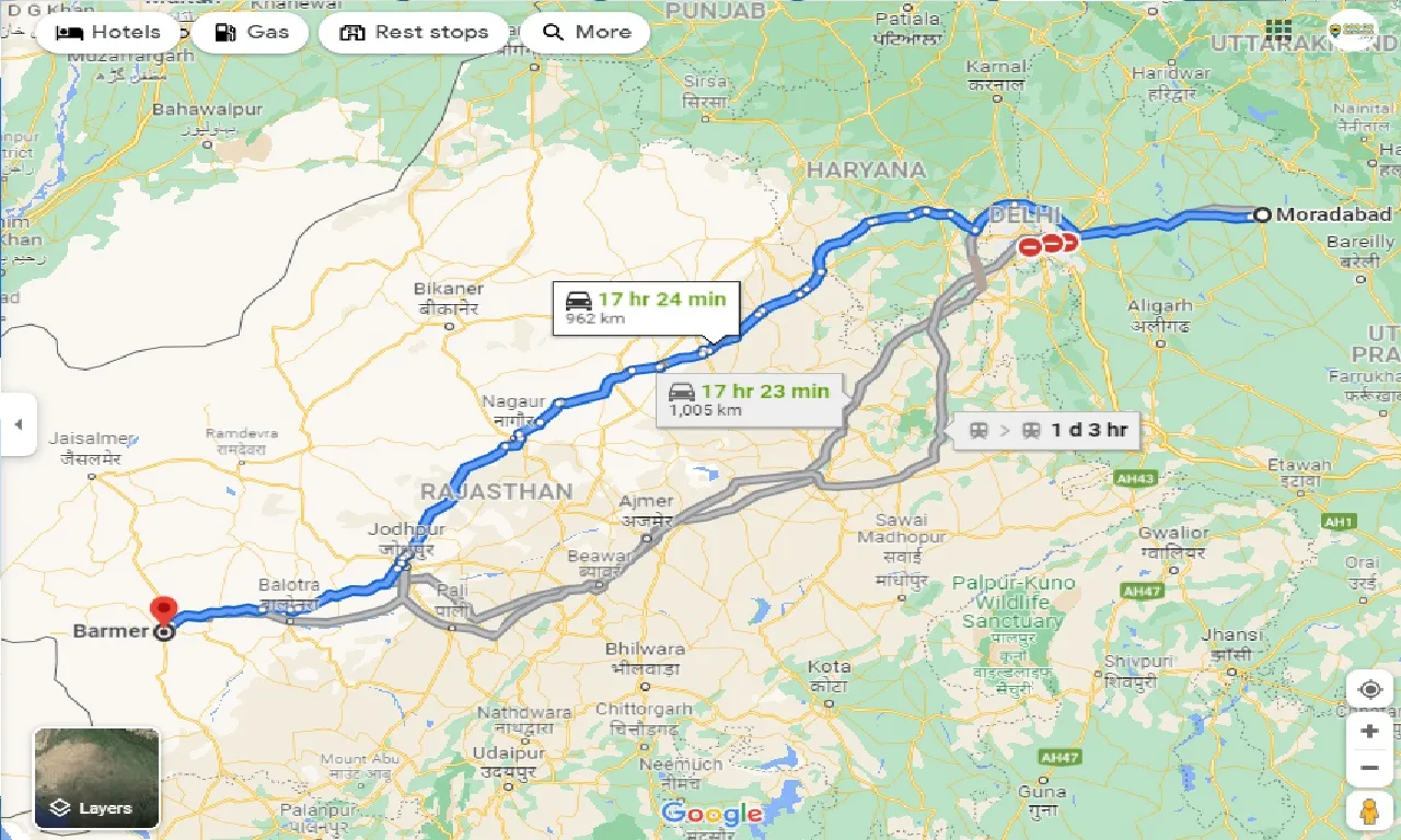 moradabad-to-barmer-taxi