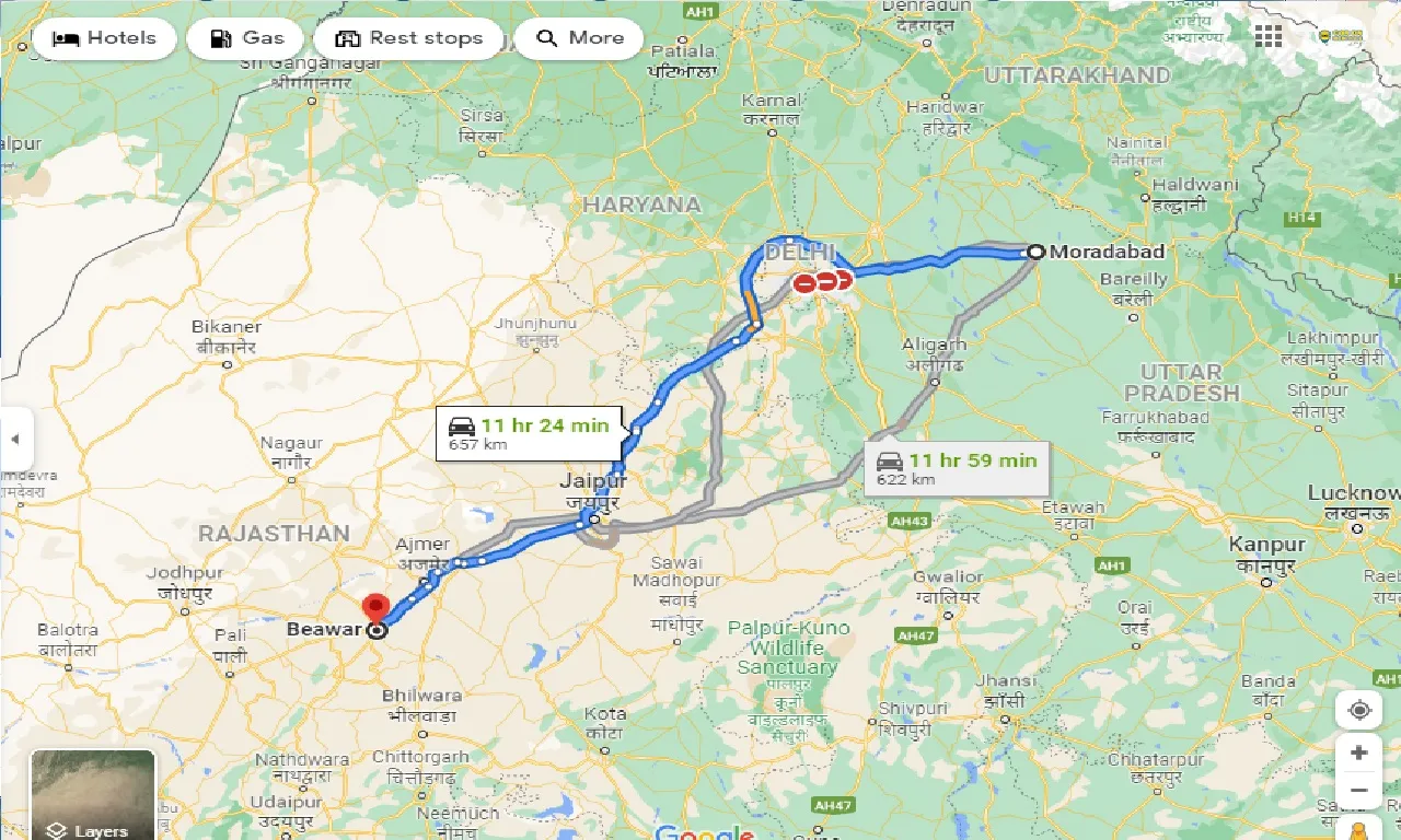 moradabad-to-beawar-taxi