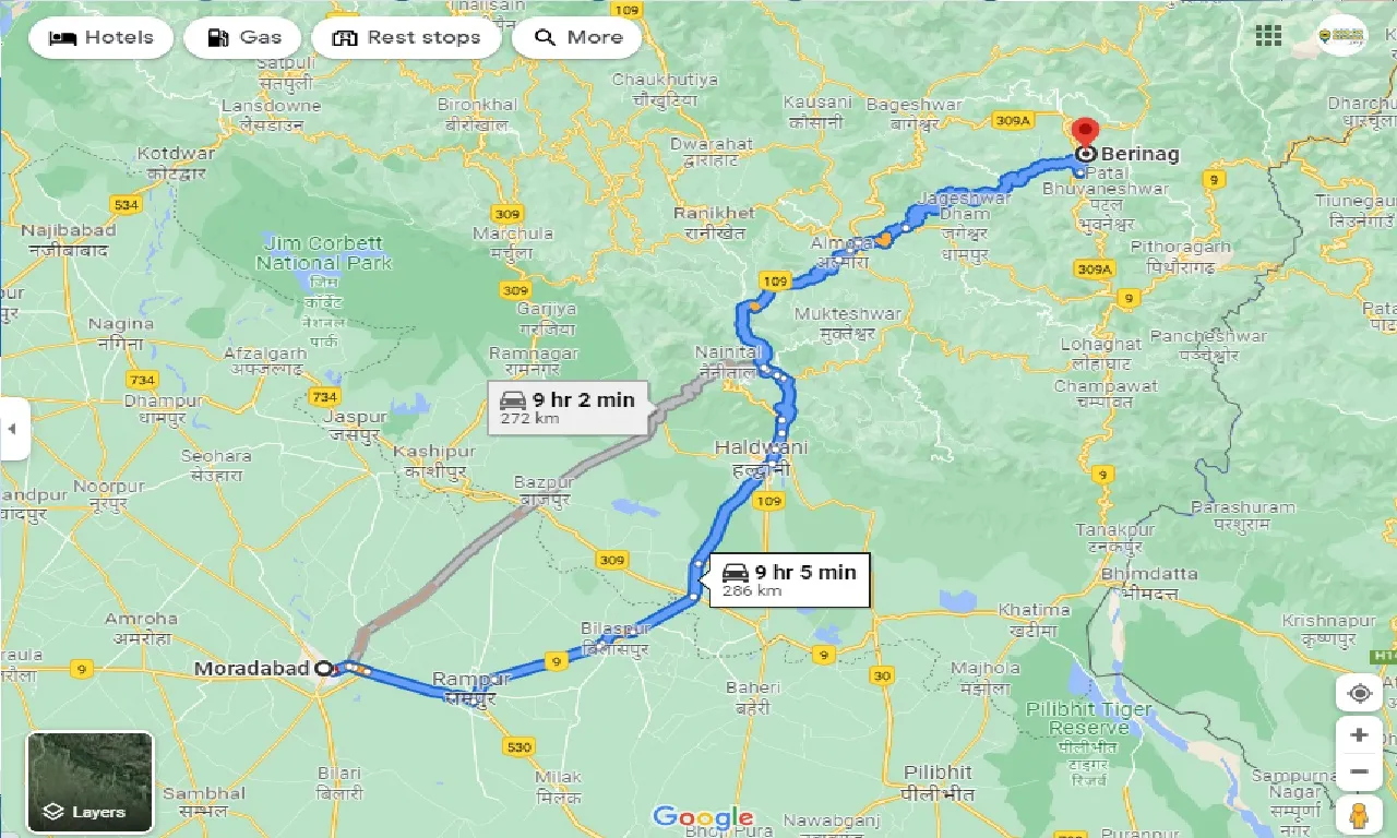moradabad-to-berinag-taxi