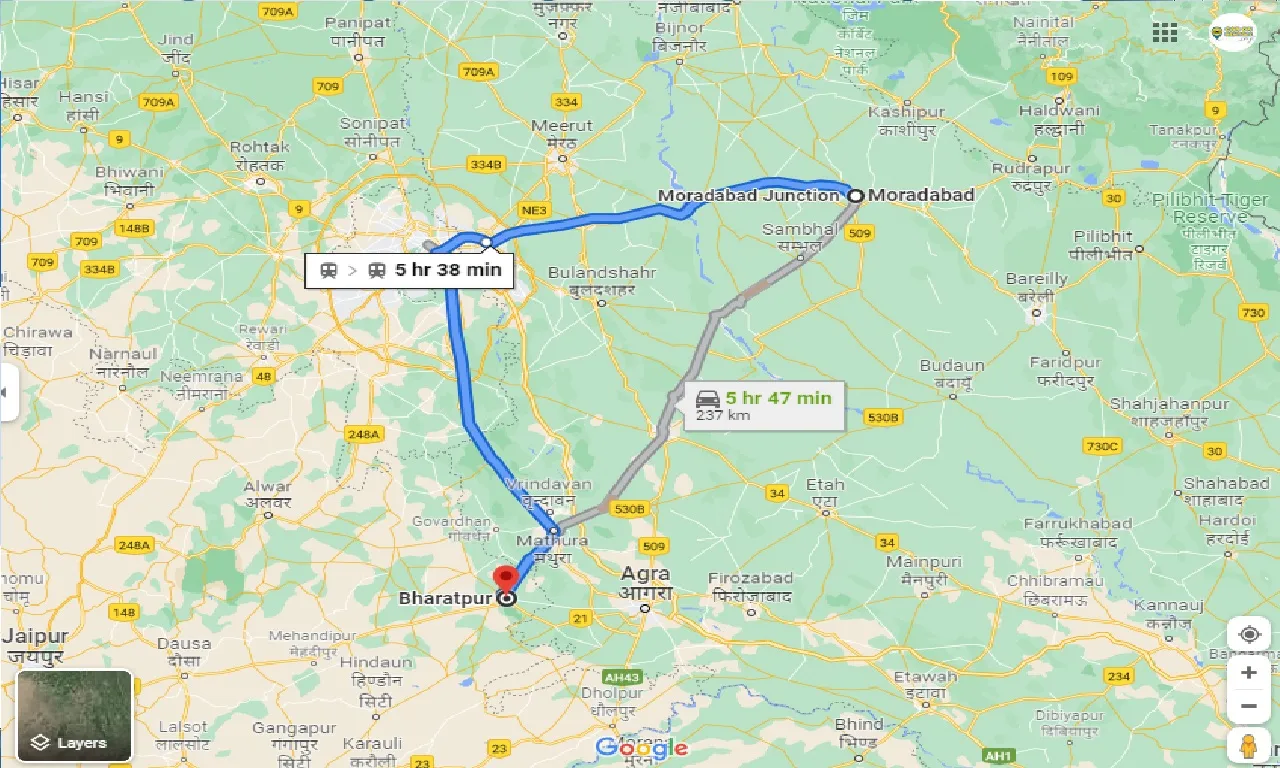 moradabad-to-bharatpur-one-way