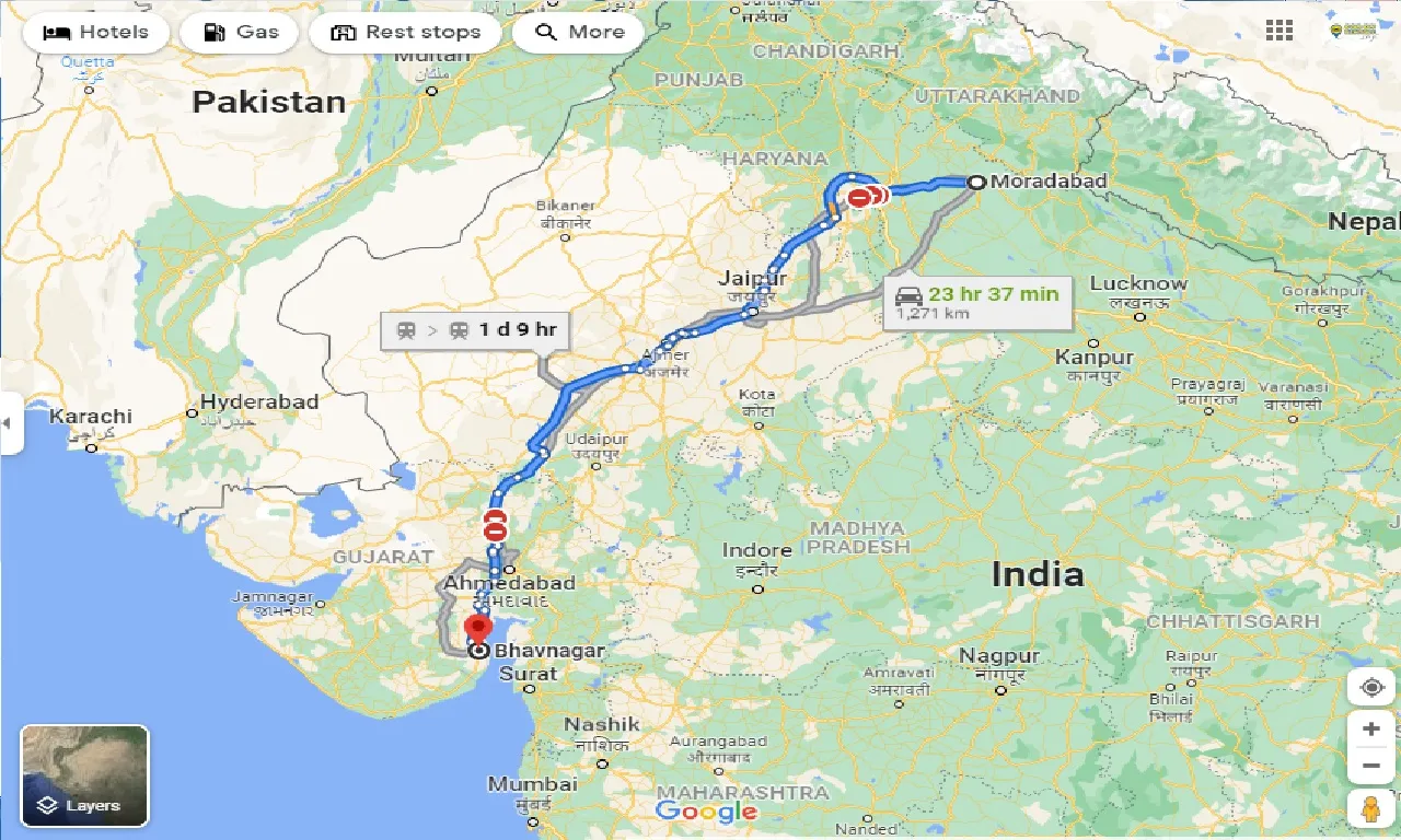 moradabad-to-bhavnagar-taxi