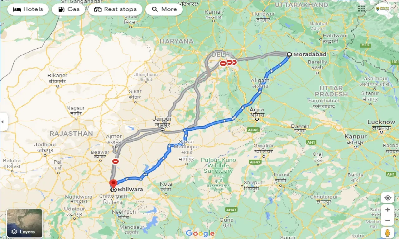 moradabad-to-bhilwara-taxi