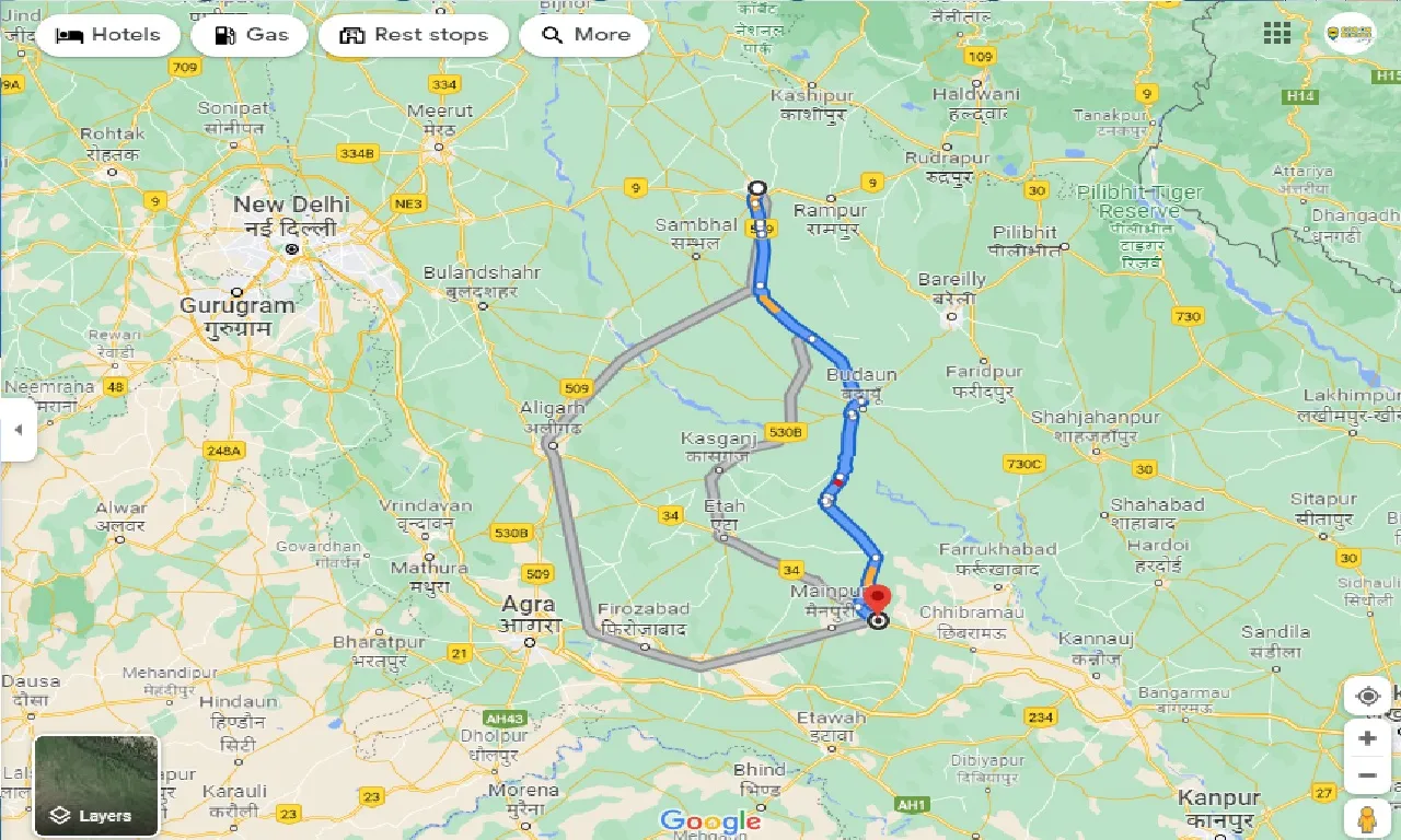 moradabad-to-bhogaon-one-way