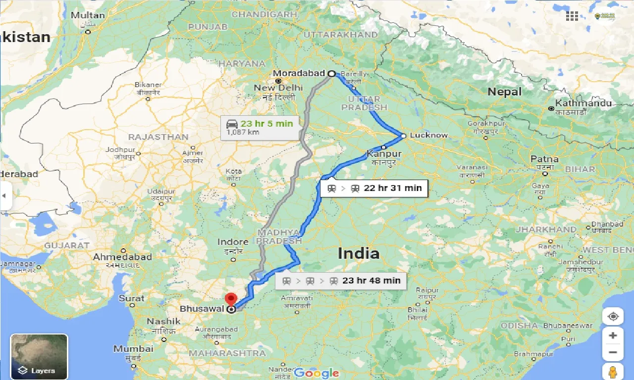 moradabad-to-bhusawal-taxi