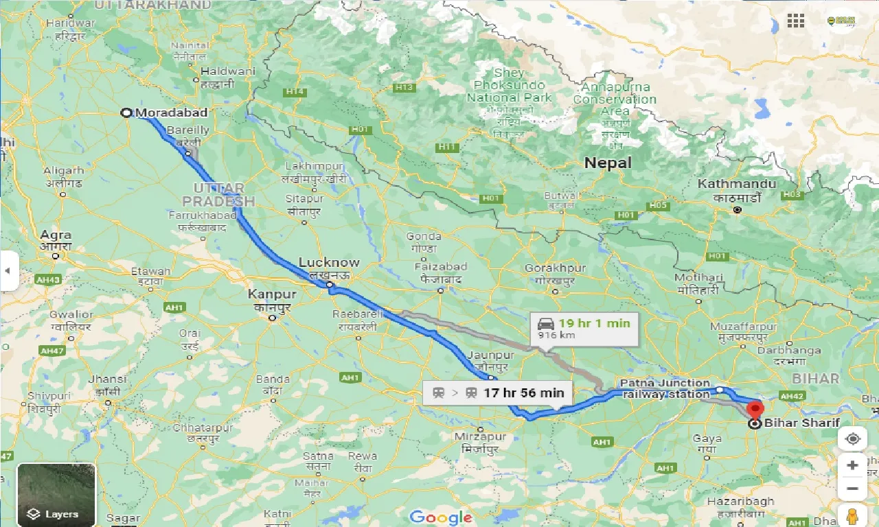 moradabad-to-bihar-sharif-taxi