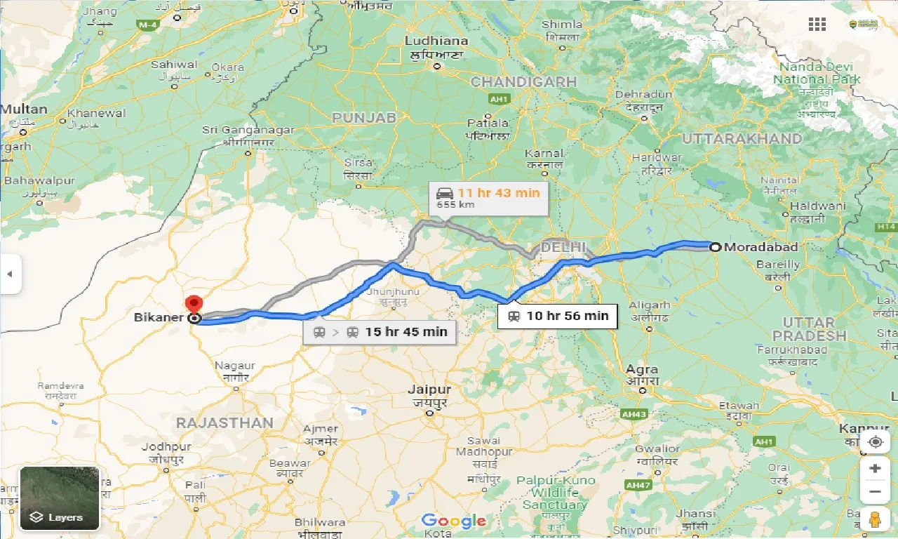 moradabad-to-bikaner-taxi