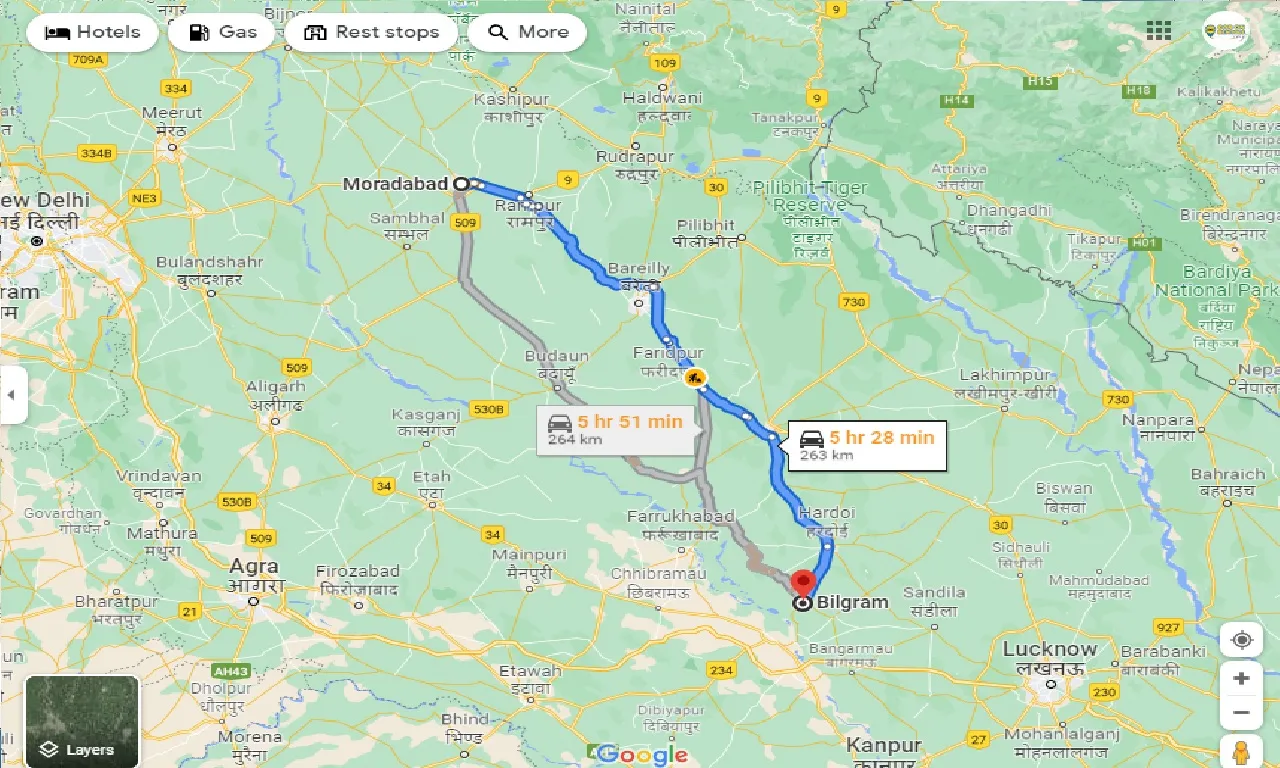 moradabad-to-bilgram-taxi